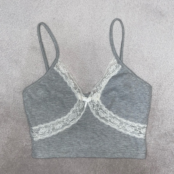 Y2K Crossed-Lace Tank Top (Cropped) - Picture 4 of 6